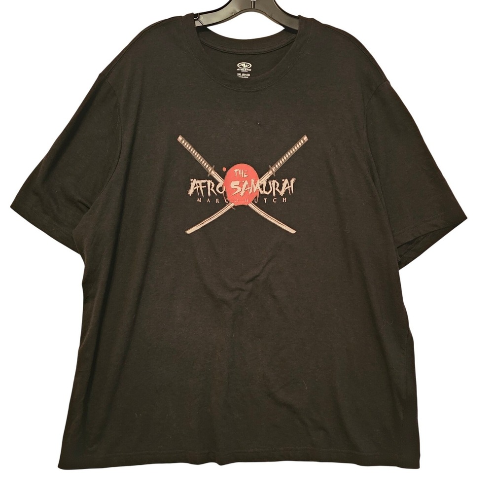 Athletic Works Mens The Afro Samurai Graphic T-Shirt Black 2XL RN52469